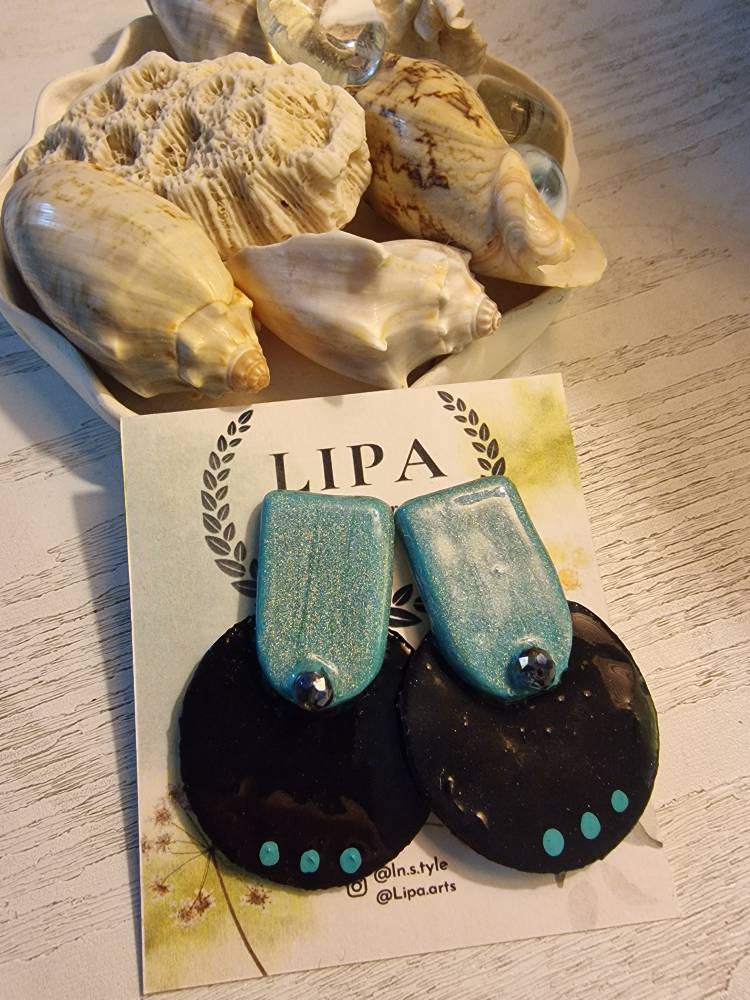 گوشواره دست ساز "آبی کبود"